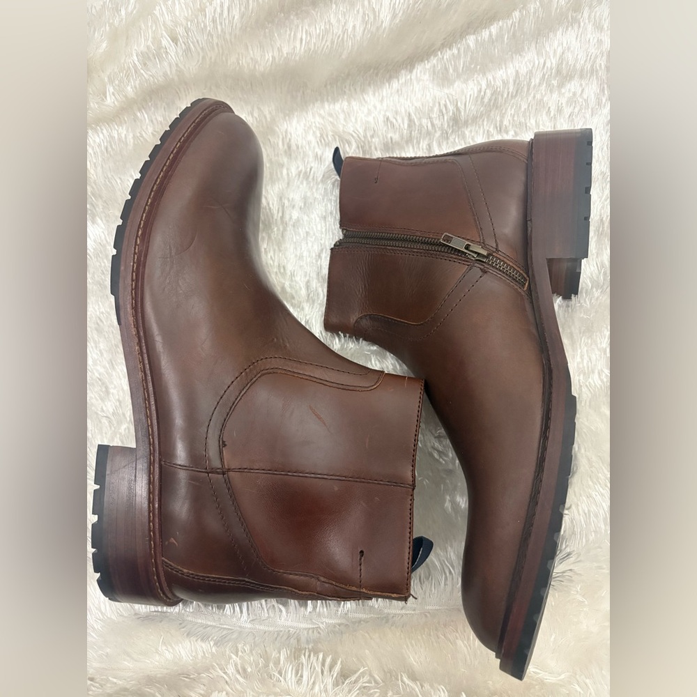 New Johnston and Murphy brown Knox Zip Boots size 13M